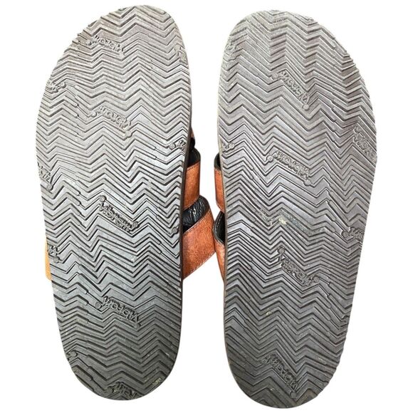 FRYE Andrew Strap Slide Sandals Men’s 10.5 Brown Leather & Suede EUC w/ Bag main image 3